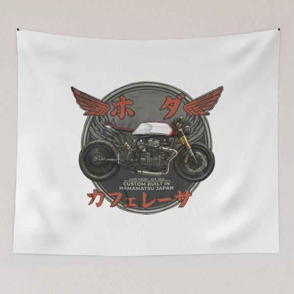 Item preview, Vintage Japanese Cafe Racer Custom Motorcycle Emblem Art designed and sold by Lunevalleyart.
