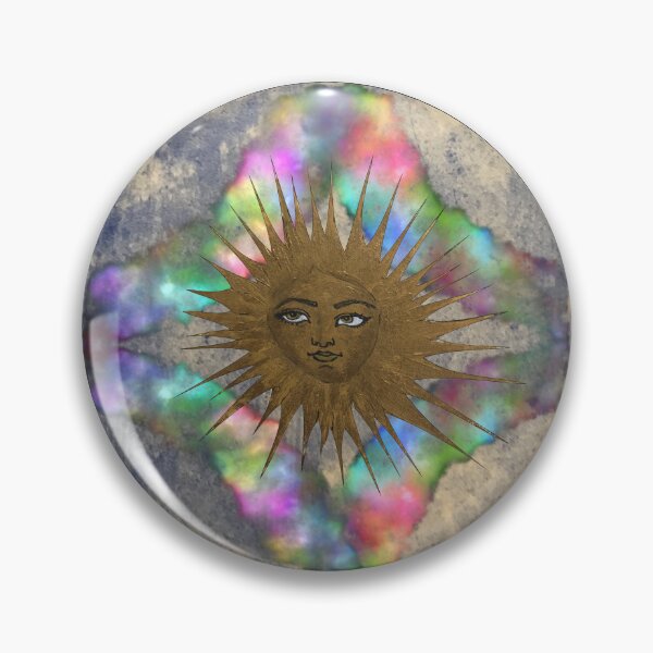 Item preview, Medallion with hand-painted golden sun and rainbow ornament designed and sold by creaphyl28.