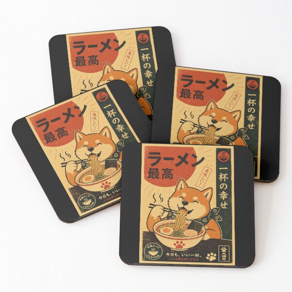 Item preview, Shiba Ramen Noodle Poster with Retro Japanese Street Food Vibes designed and sold by eliramaison.