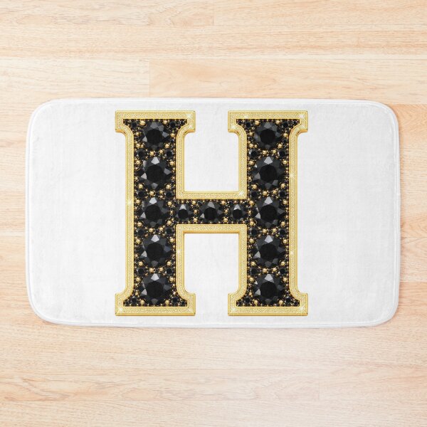 Item preview, Letter H Gold & Black Gems designed and sold by Rosy Images California.