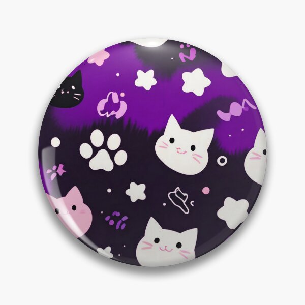 Item preview, Cute Kawaii Cat Pattern Purple Aesthetic Design designed and sold by IMuDesigner.