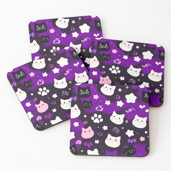 Item preview, Cute Kawaii Cat Pattern Purple Aesthetic Design designed and sold by IMuDesigner.
