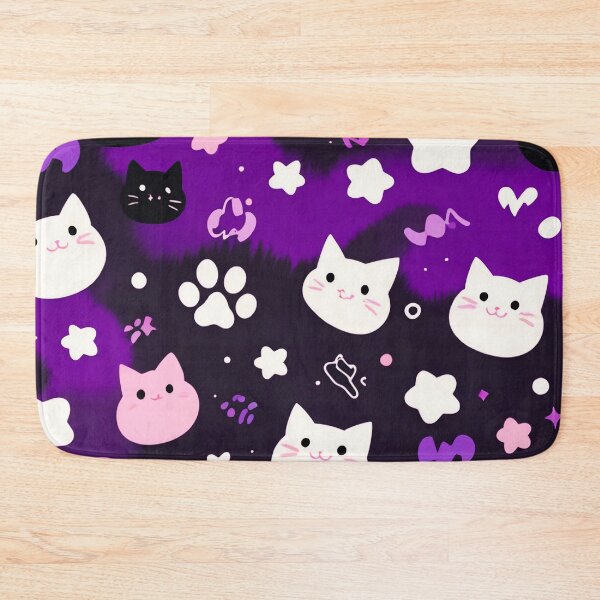 Item preview, Cute Kawaii Cat Pattern Purple Aesthetic Design designed and sold by IMuDesigner.