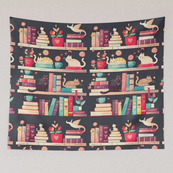 Item preview, Library Cats, Cats On the Book Shelf designed and sold by xiao xuans.