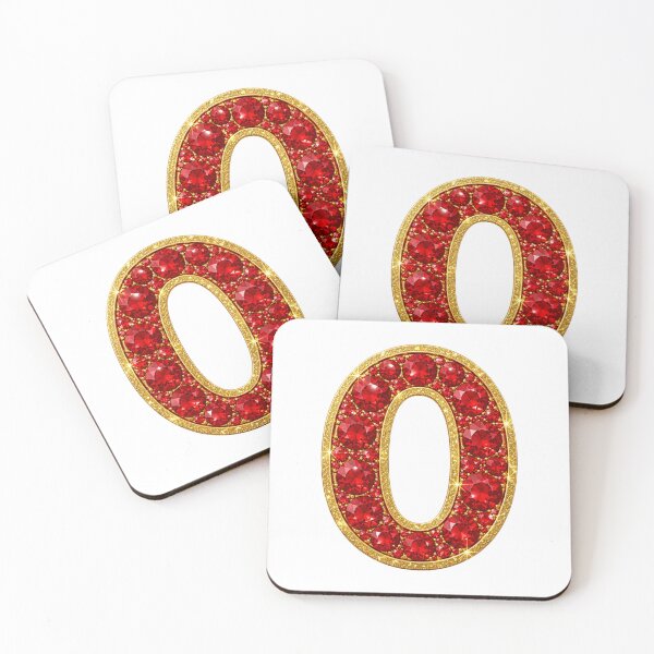 Item preview, Letter O Red & Gold Gems designed and sold by Rosy Images California.