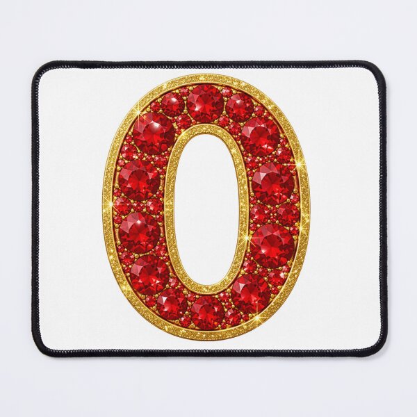 Item preview, Letter O Red & Gold Gems designed and sold by Rosy Images California.