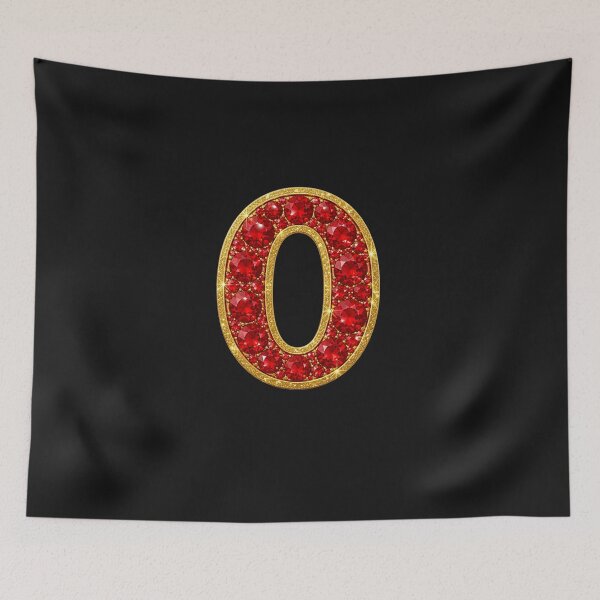 Item preview, Letter O Red & Gold Gems designed and sold by Rosy Images California.