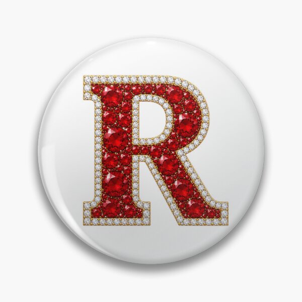Item preview, Letter R Red White Gems designed and sold by Rosy Images California.