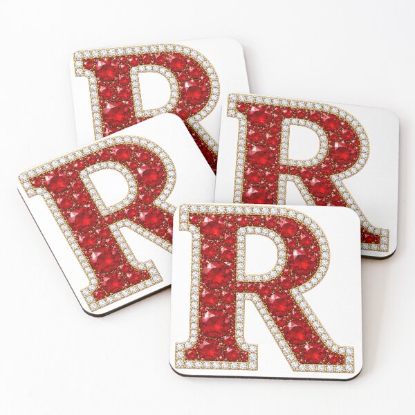 Item preview, Letter R Red White Gems designed and sold by Rosy Images California.