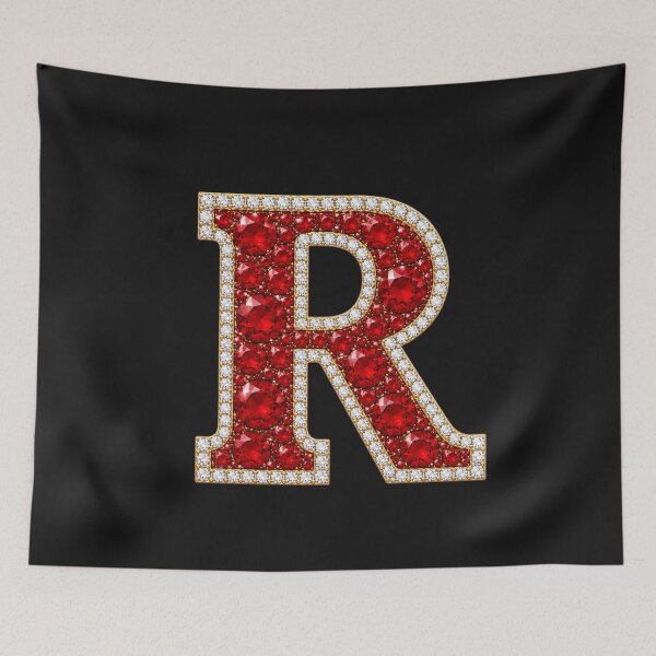 Item preview, Letter R Red White Gems designed and sold by Rosy Images California.