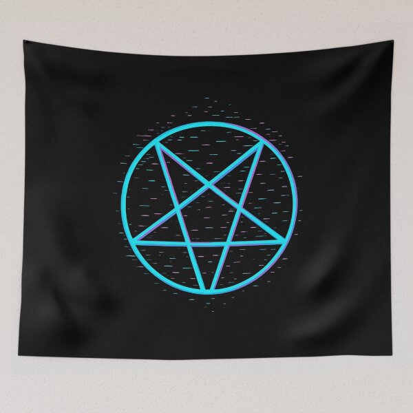 Item preview, Cyber Sigil – Neon Pentacle Glitch Symbol designed and sold by JupiterGlitchEmpire.