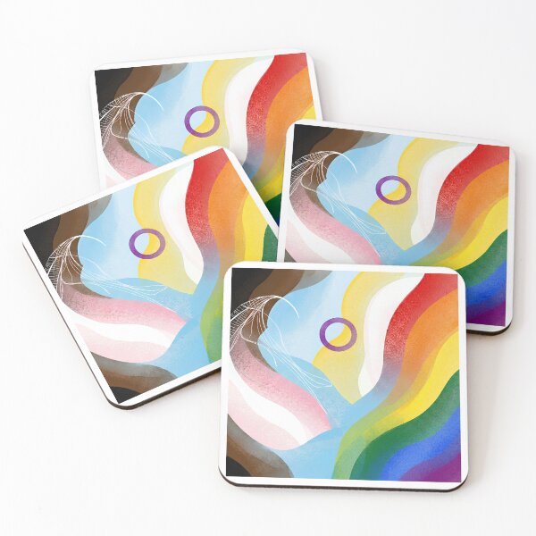 Item preview, Abstract wavy Progress Pride Flag designed and sold by BenjiLep.