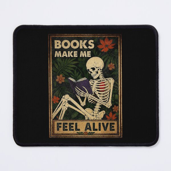 Item preview, Vintage Skeleton Reading Books Make Me Feel Alive Gothic Botanical designed and sold by ferminhays.