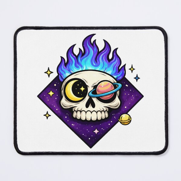 Item preview, Cosmic Flaming Skull Space Sticker designed and sold by octozap.