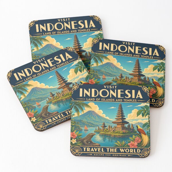 Item preview, Indonesia - Travel Poster Print designed and sold by amithc.