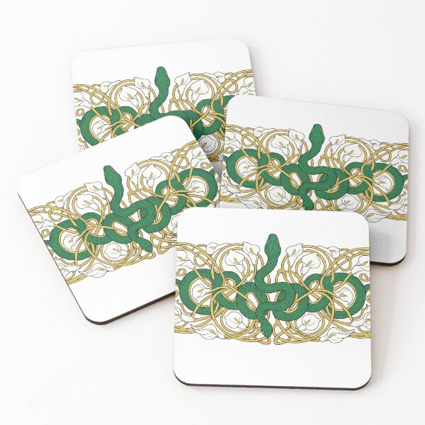 Item preview, Vintage Gold Floral Snake designed and sold by krish-prints.