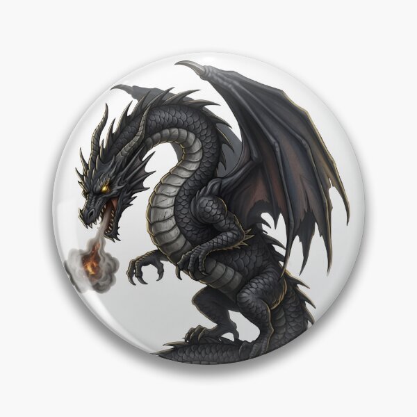 Item preview, Shadowfire Dragon – Dark Fantasy Black Dragon Illustration designed and sold by Darkness Hole.