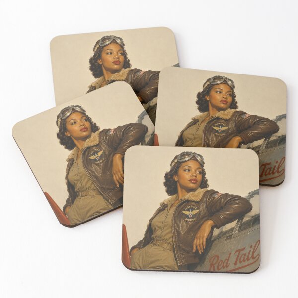Item preview, Tuskegee Airwoman Pin Up Vintage WWII Aviation Art Print designed and sold by MissSaylor.