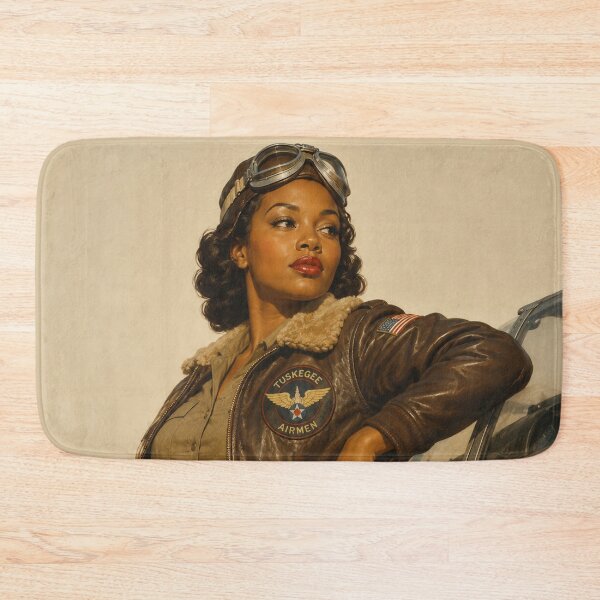 Item preview, Tuskegee Airwoman Pin Up Vintage WWII Aviation Art Print designed and sold by MissSaylor.