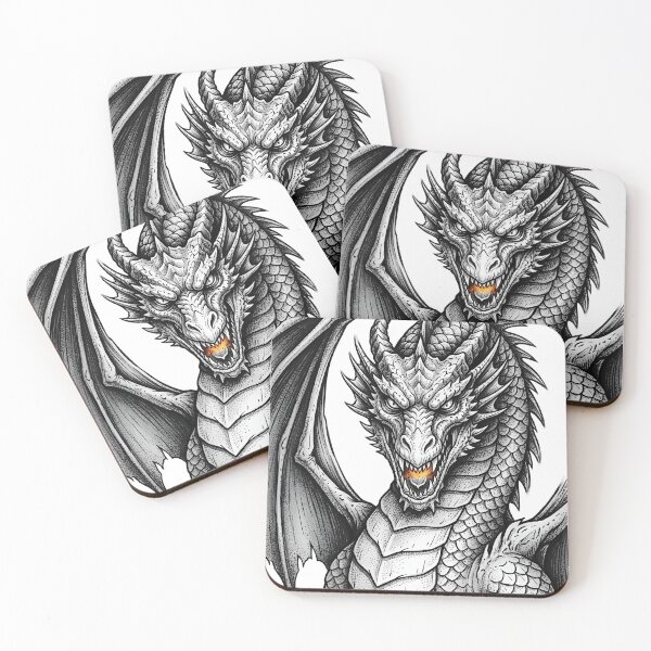 Item preview, Inferno Fang Dragon – Fierce Fantasy Dragon Illustration designed and sold by DragonSerpent Ink.