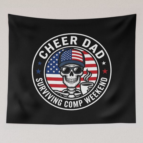 Item preview, Skeleton Cheer Dad Coffee for Competition Weekend Chaos designed and sold by zamiokaline.