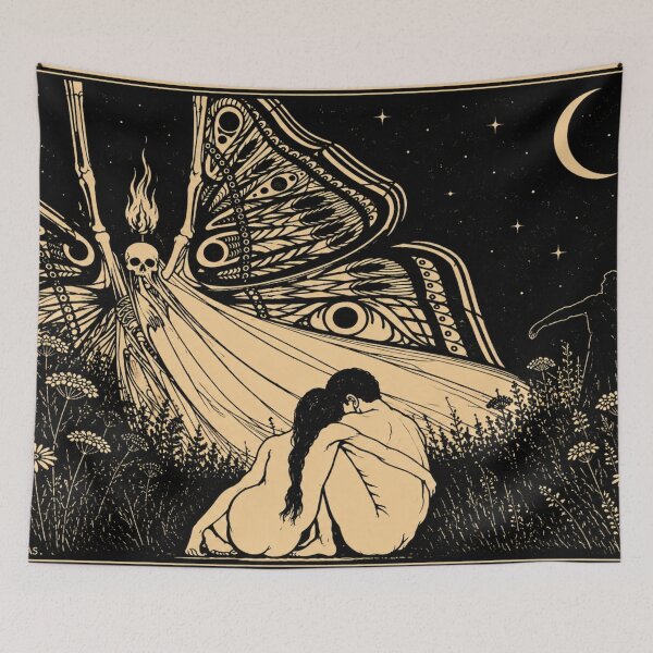 Item preview, Butterfly of Death by Herbert Grass - Gothic Art Nouveau Butterfly Illustration for Dark Fantasy Collectors designed and sold by RickE.