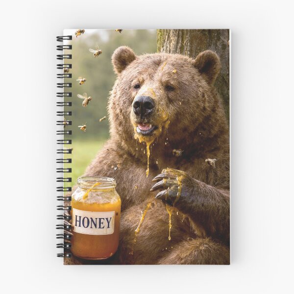 Item preview, Bear Enjoying Honey with Bees designed and sold by Maria Dryfhout.