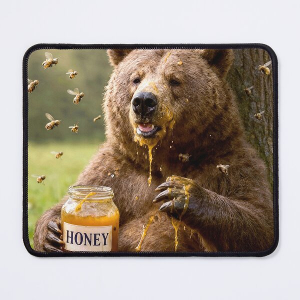 Item preview, Bear Enjoying Honey with Bees designed and sold by Maria Dryfhout.