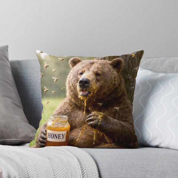 Item preview, Bear Enjoying Honey with Bees designed and sold by Maria Dryfhout.