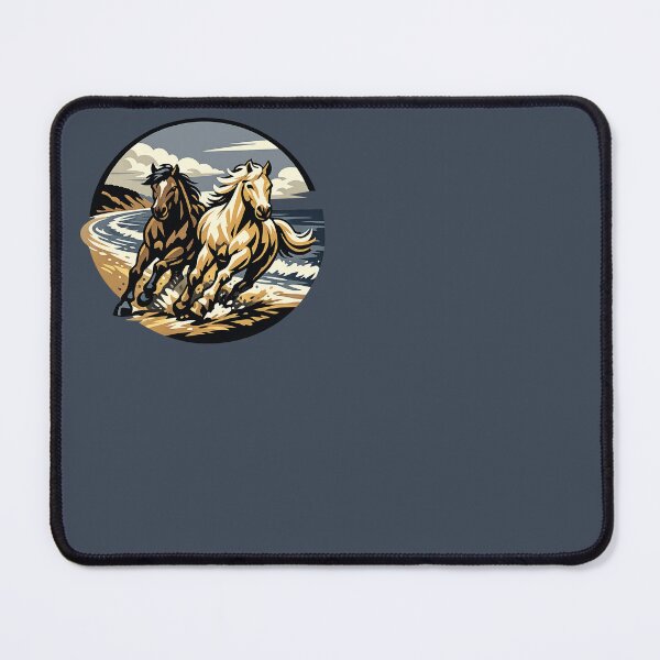 Item preview, Golden Wild Horses Galloping on Shore - Epic Retro Emblem designed and sold by SilentPowerArt.