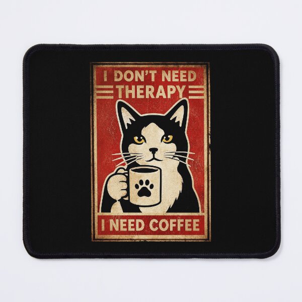 Item preview, Retro Black Cat Coffee Mood Vintage Humor Poster Style designed and sold by Modaozushi216.