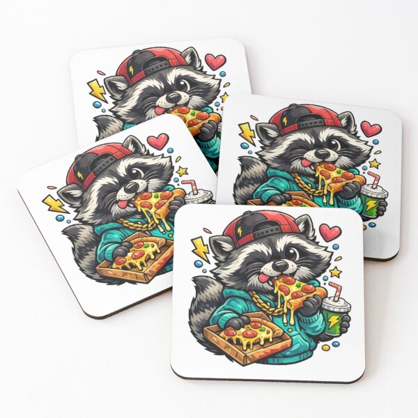 Item preview, Funny Raccoon Eating Pizza – Colorful Cartoon Streetwear Style Illustration | Pizza Bandit Raccoon designed and sold by PixelStyle Studio.