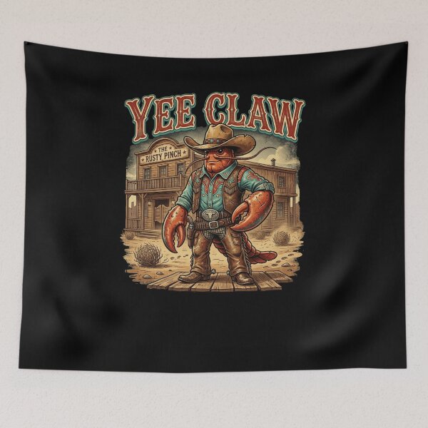 Item preview, YEE CLAW Funny Lobster Cowboy Western Pun designed and sold by snowry.