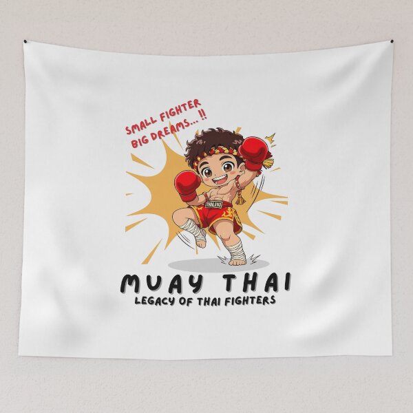 Item preview, Welcome Thailand – Small Fighter Big Dreams Cute Muay Thai Travel Cartoon designed and sold by Beeform.