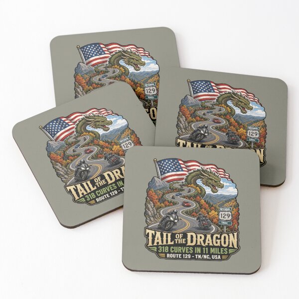 Item preview, Tail of the Dragon Road US 129 Motorcycle Sports Car Sticker & T-Shirt 10 designed and sold by OuterShellUK.