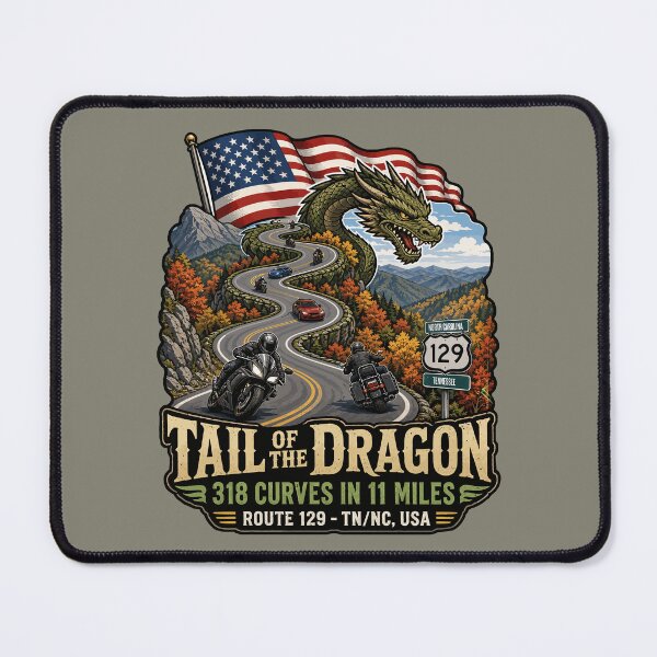 Item preview, Tail of the Dragon Road US 129 Motorcycle Sports Car Sticker & T-Shirt 10 designed and sold by OuterShellUK.