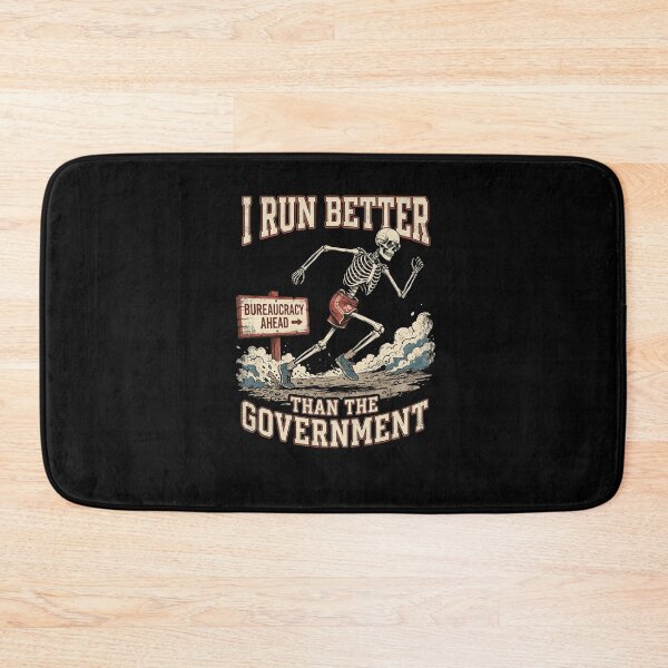Item preview, I Run Better Than The Government Running Skeleton runner designed and sold by snowry.