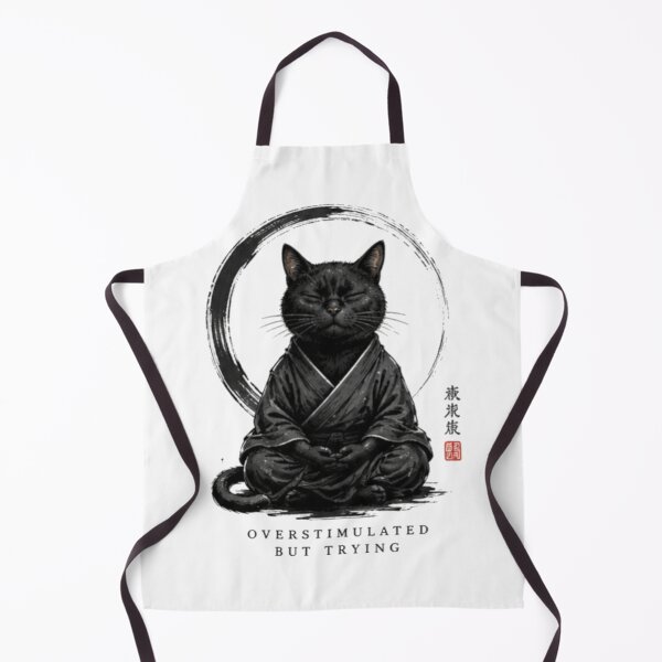 Item preview, Overstimulated But Trying Zen Cat Meditating designed and sold by Alma en Cada Detalle.
