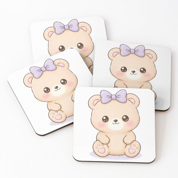Item preview, Kawaii Teddy Bear with Purple Bow Cute Pastel Animal designed and sold by Crazy Cats T-shirts.