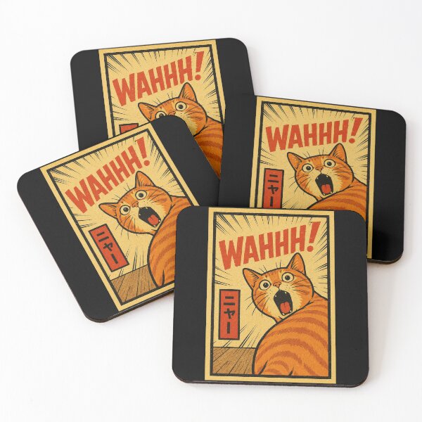 Item preview, Retro Screaming Orange Cat Poster with Manga Reaction Energy designed and sold by ferminhays.