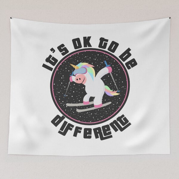 Item preview, It’s OK to Be Different Funny Ski Unicorn Design designed and sold by EichStore.