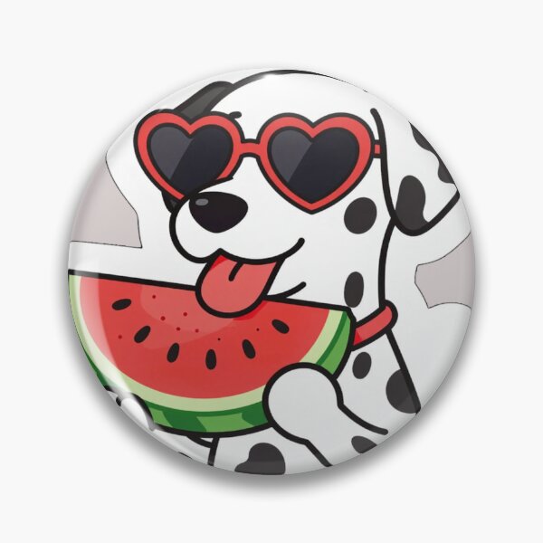 Item preview, Cute Spotted Dog with Watermelon and Heart Sunglasses designed and sold by Pawtropolistore.