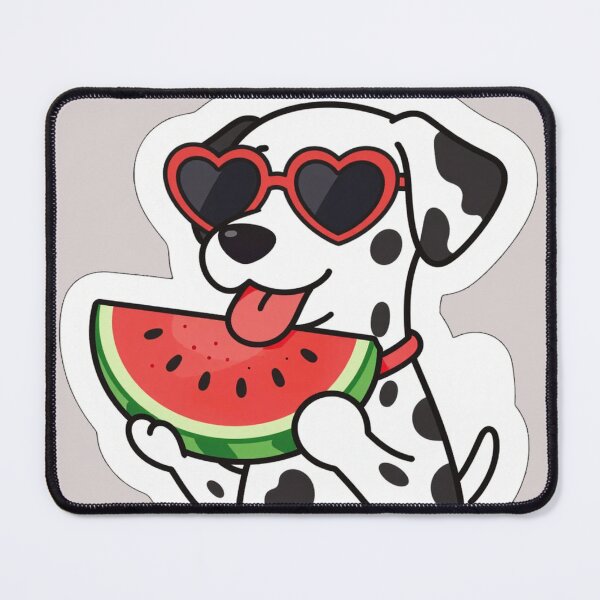 Item preview, Cute Spotted Dog with Watermelon and Heart Sunglasses designed and sold by Pawtropolistore.