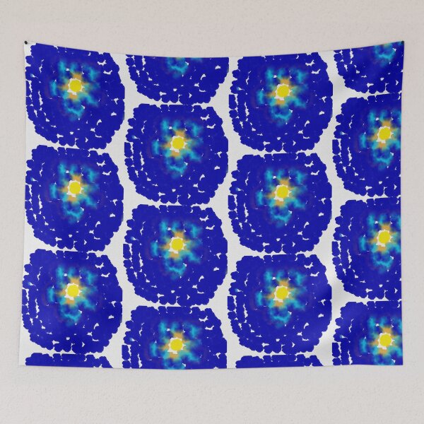 Item preview, Abstract Blue Floral Mandala Digital Watercolor on Paper designed and sold by BalkanBloom.