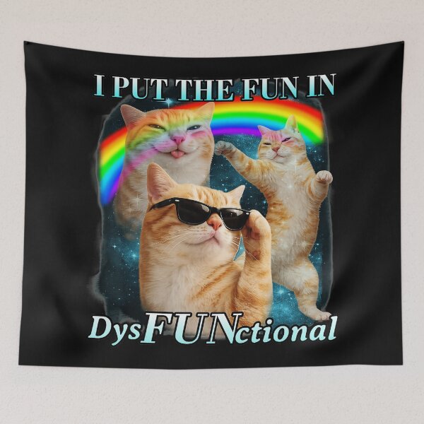 Item preview, Funny Rainbow Cat Chaos With Sunglasses Retro Meme Energy designed and sold by Masonixem.