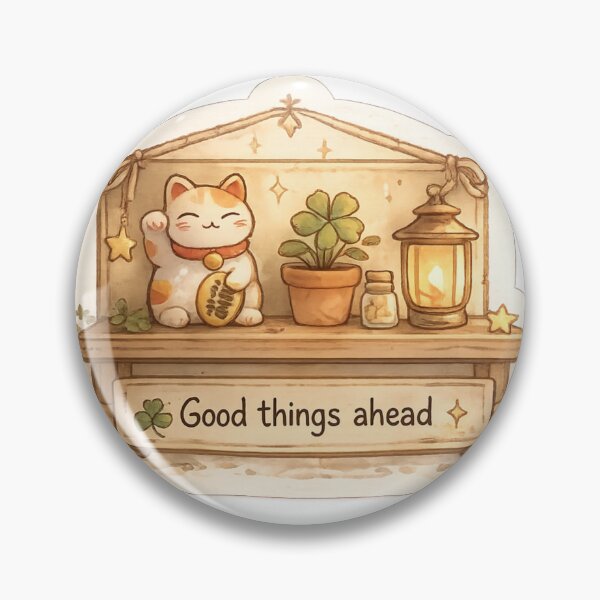 Item preview, Lucky Cat Shelf Illustration designed and sold by PrintByte.