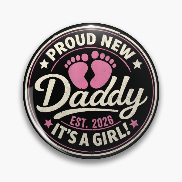 Item preview, Proud New Daddy Est 2026 Retro Baby Girl Footprint designed and sold by zamiokaline.