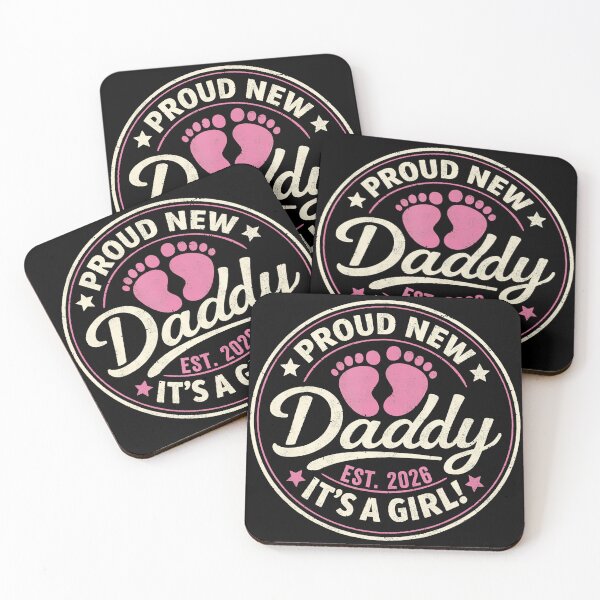 Item preview, Proud New Daddy Est 2026 Retro Baby Girl Footprint designed and sold by zamiokaline.