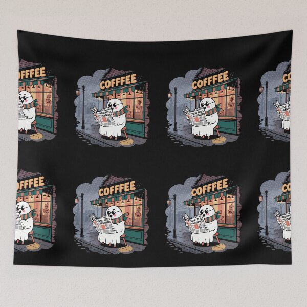 Item preview, Today Feels Haunted Cozy Ghost Coffee Shop Design designed and sold by Raw Tigers.