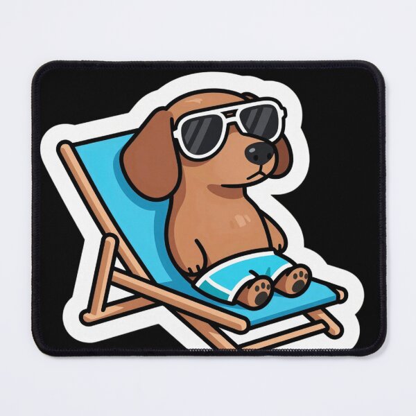 Item preview, Cool Brown Dog with Sunglasses Relaxing on Beach Chair designed and sold by Pawtropolistore.